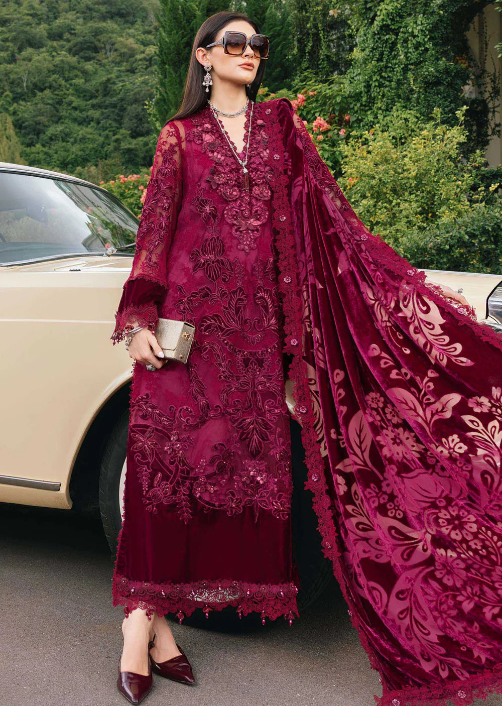 Maria B Luxury Velvet - Maroon -