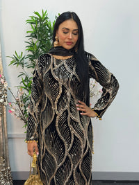 Pia - Cutdana Velvet- Black