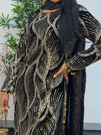 Pia - Cutdana Velvet- Black