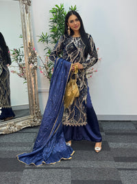 Pia - Cutdana Velvet- Navy