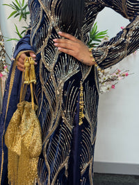 Pia - Cutdana Velvet- Navy