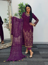 “Khawab” Luxury Velvet - plum