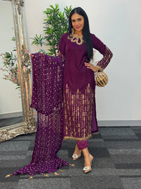 “Khawab” Luxury Velvet - plum