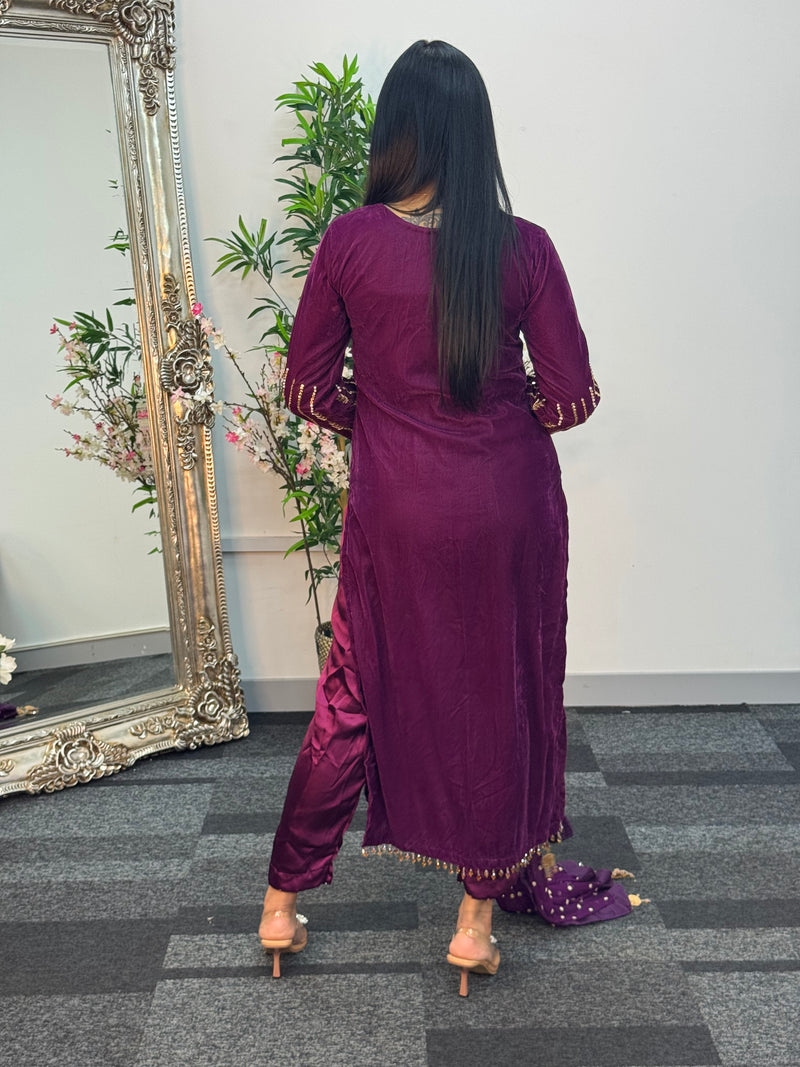 “Khawab” Luxury Velvet - plum