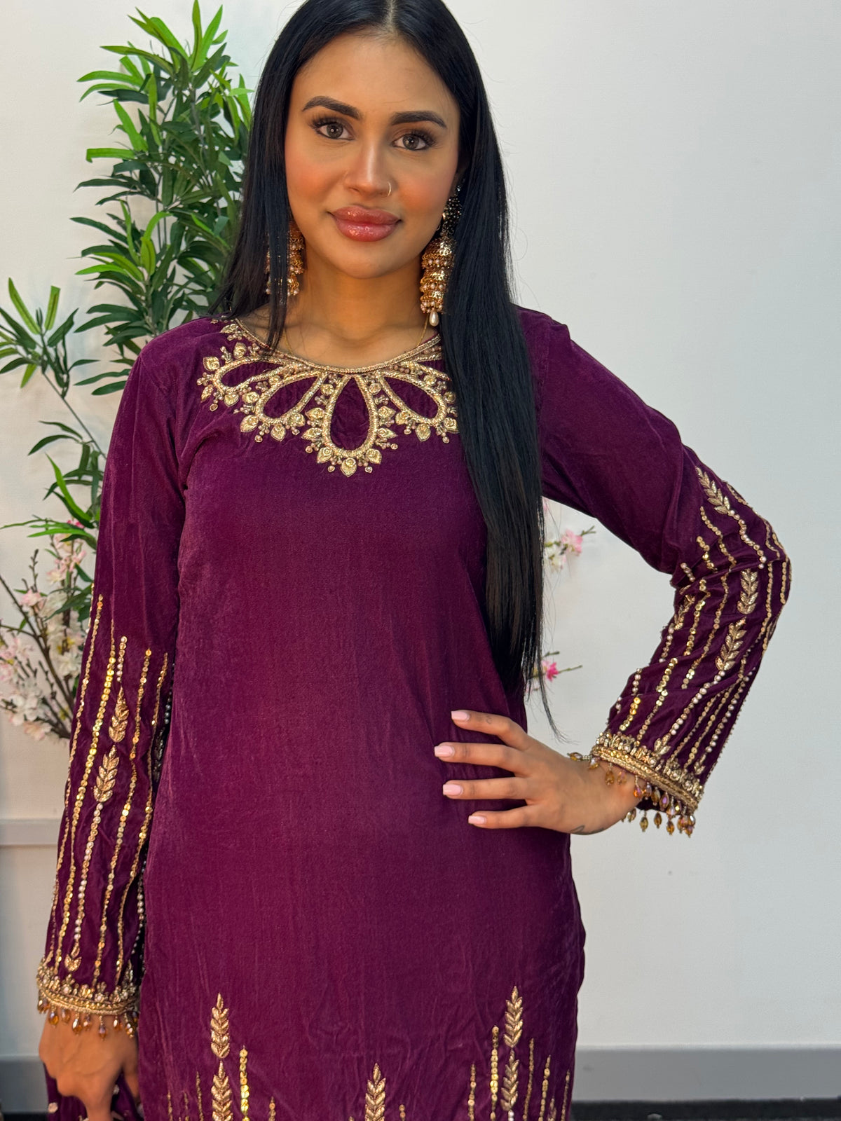 Preorder 4 weeks - “Khawab” Luxury Velvet - plum