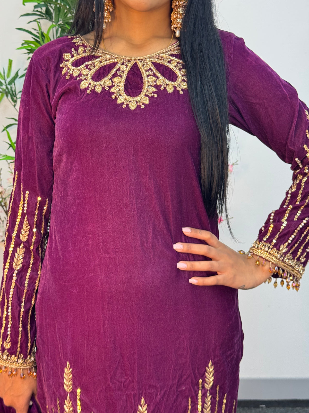 Preorder 4 weeks - “Khawab” Luxury Velvet - plum