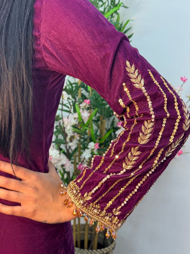 Preorder 4 weeks - “Khawab” Luxury Velvet - plum