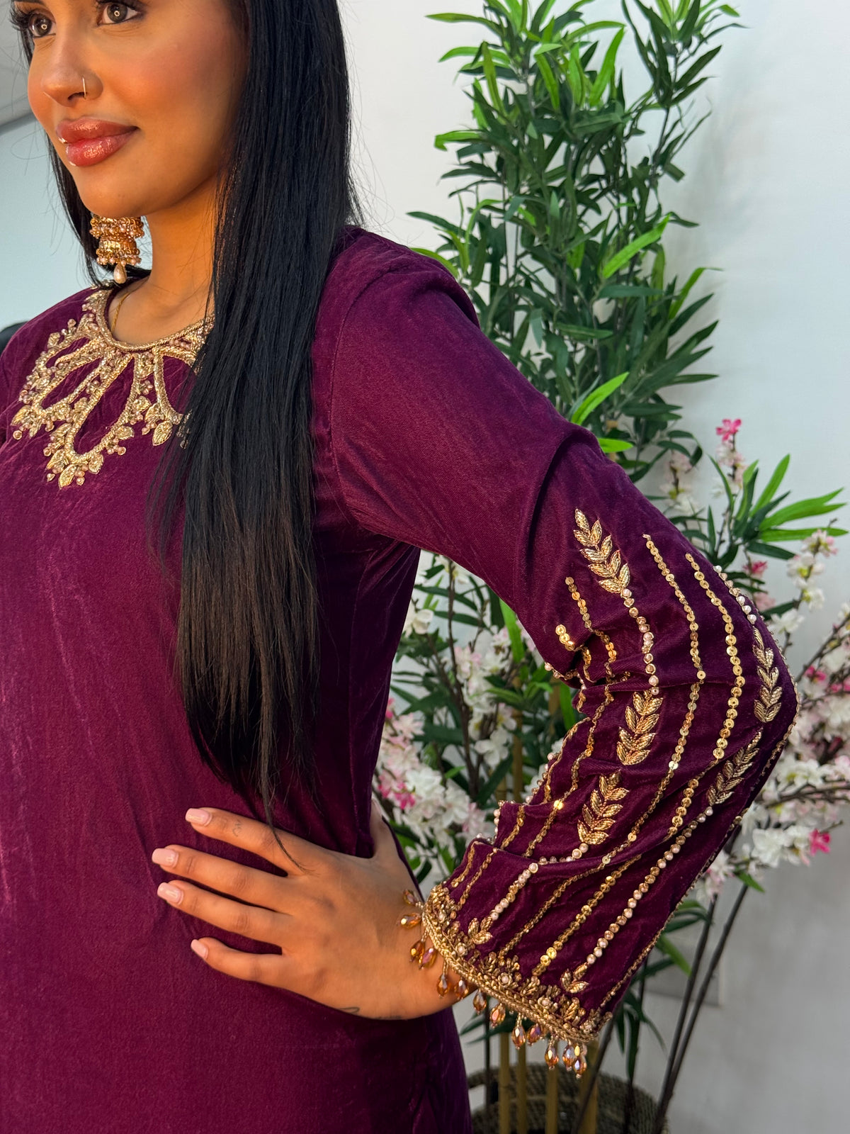 “Khawab” Luxury Velvet - plum