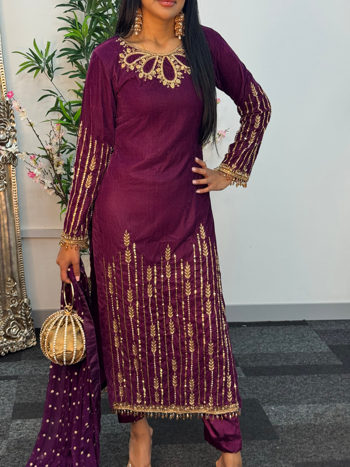 “Khawab” Luxury Velvet - plum