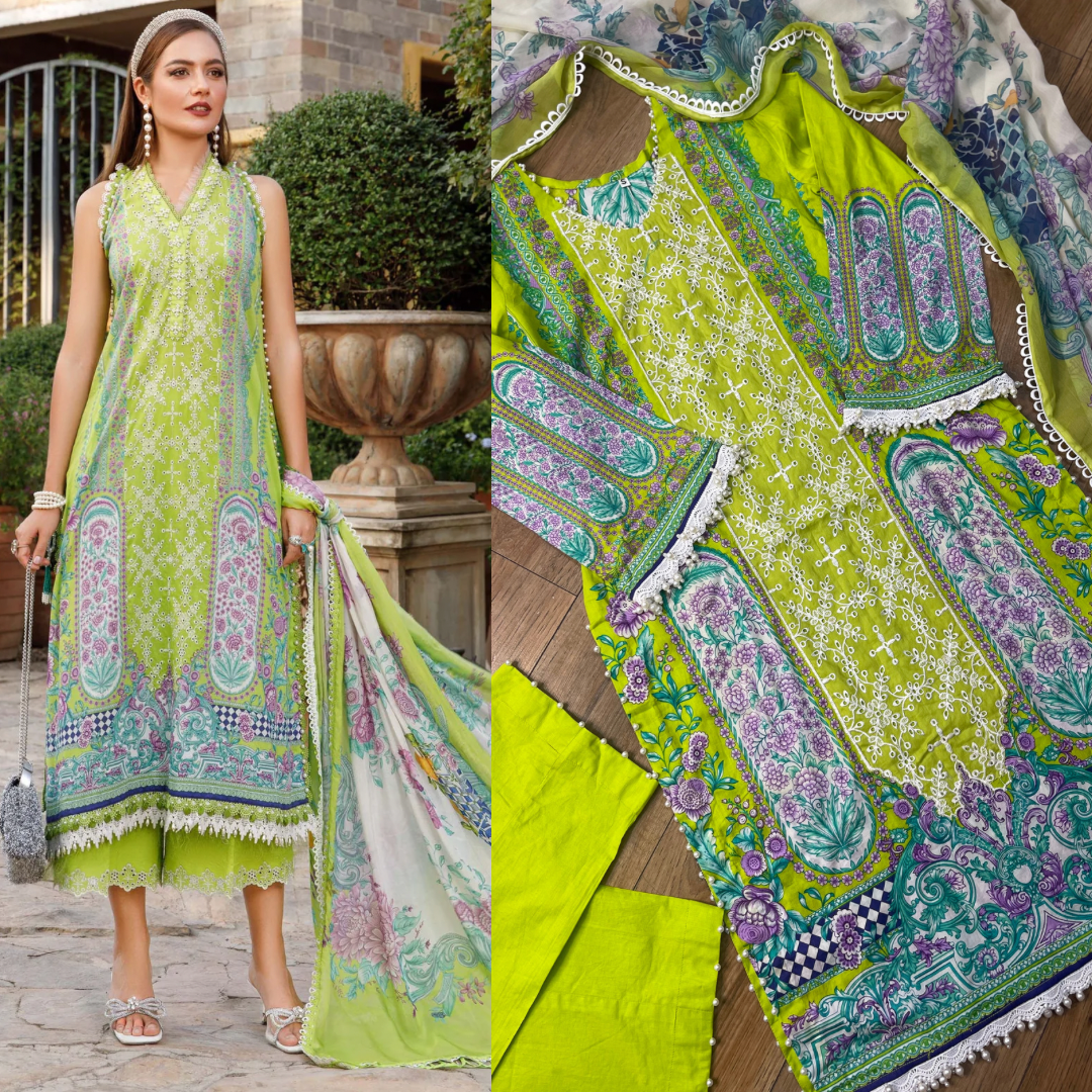 Maria B Lawn Green - Rang de Boutique