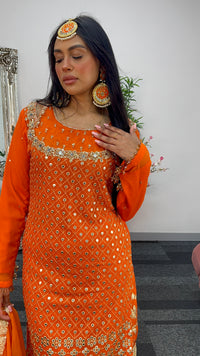 Geet Garara Set - Orange