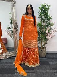 Geet Garara Set - Orange