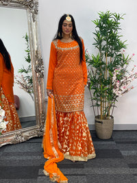 Geet Garara Set - Orange
