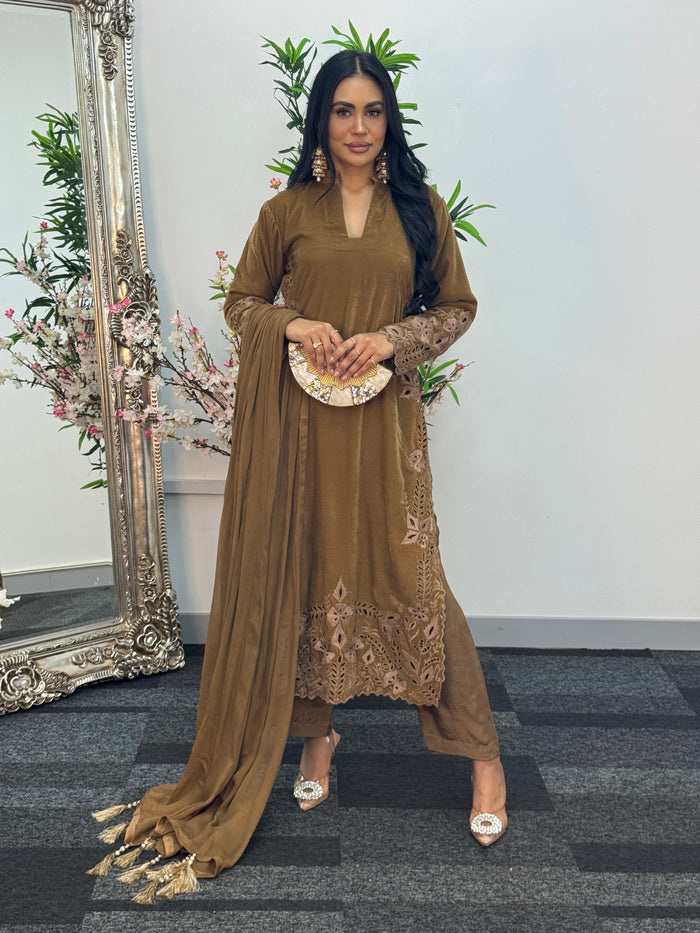 Pearl Cutwork - Brown