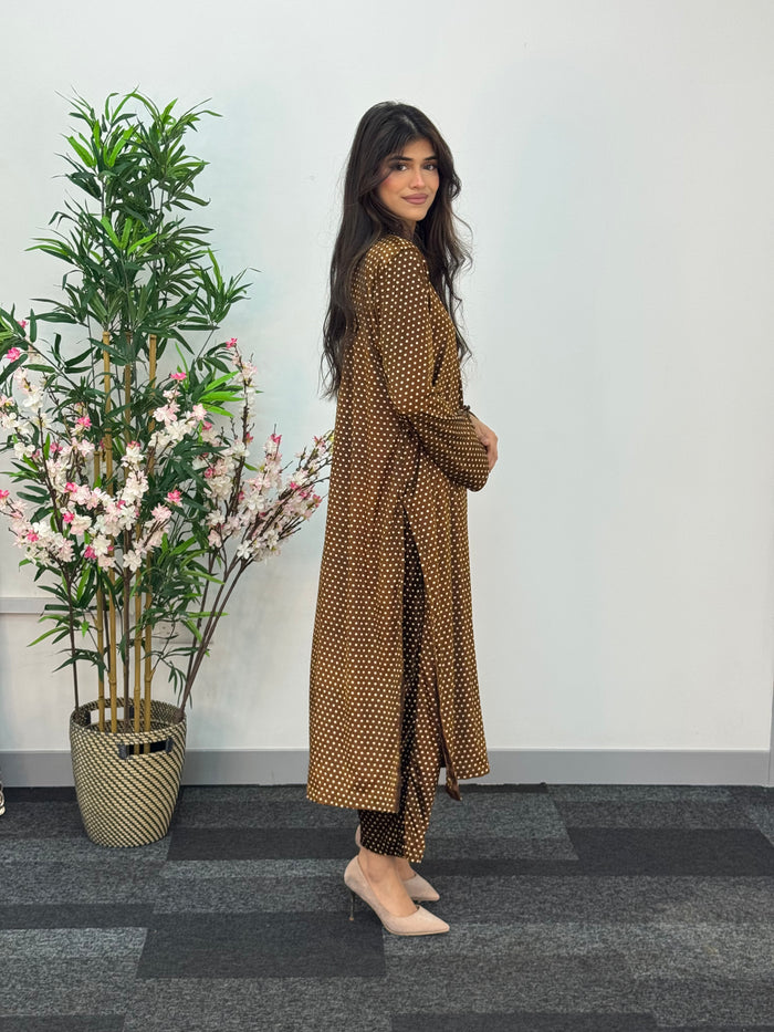 Polka Dots - Shaneel Velvet - Brown