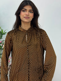Polka Dots - Shaneel Velvet - Brown
