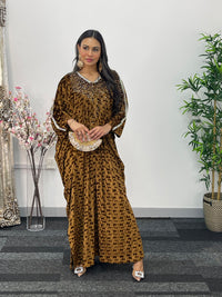 Coco - Coffee Brown Kaftaan - Diamond Kaftan - Velvet