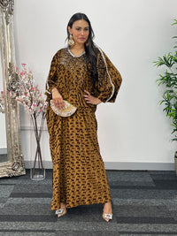 Coco - Coffee Brown Kaftaan - Diamond Kaftan - Velvet
