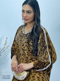 Coco - Coffee Brown Kaftaan - Diamond Kaftan - Velvet
