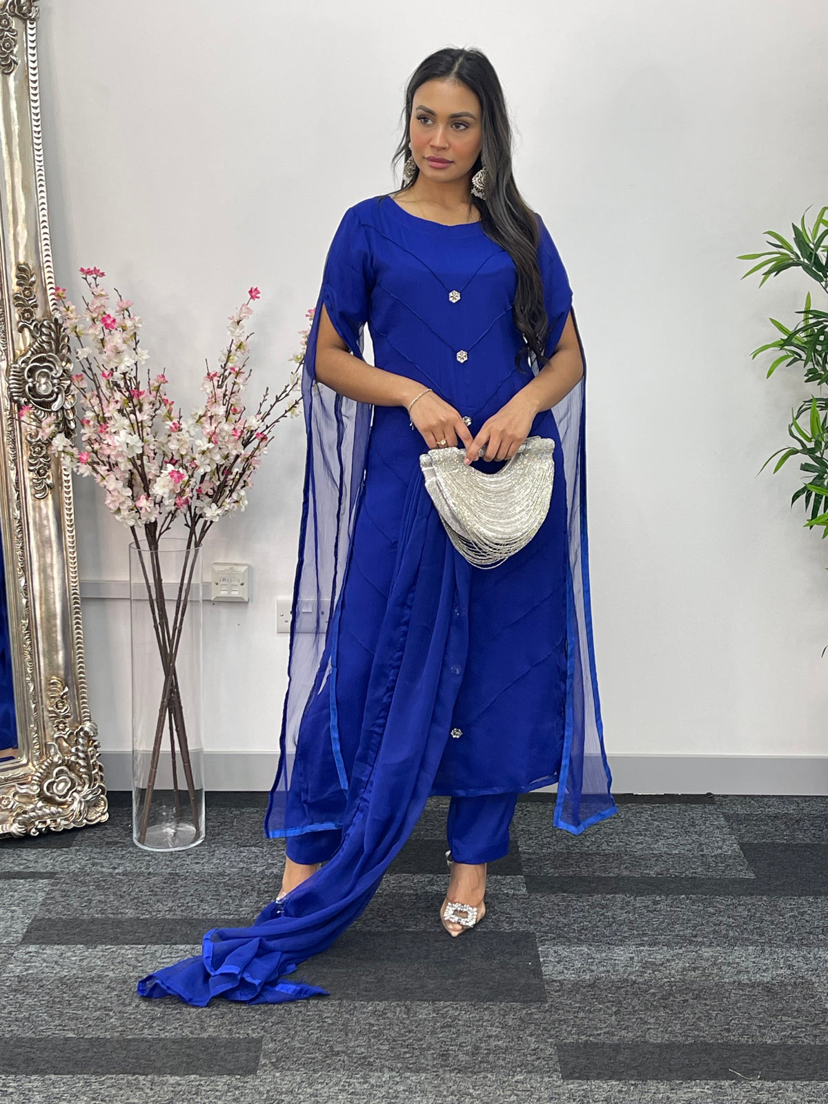 Floor Length Sleeves - Blue - T