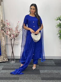 Floor Length Sleeves - Blue - T