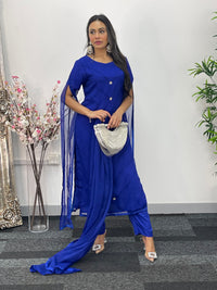 Floor Length Sleeves - Blue - T