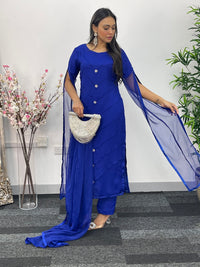 Floor Length Sleeves - Blue - T