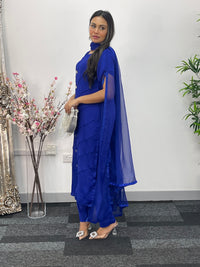 Floor Length Sleeves - Blue - T