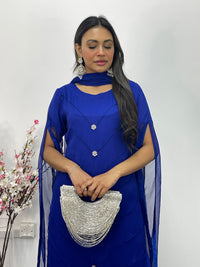 Floor Length Sleeves - Blue - T