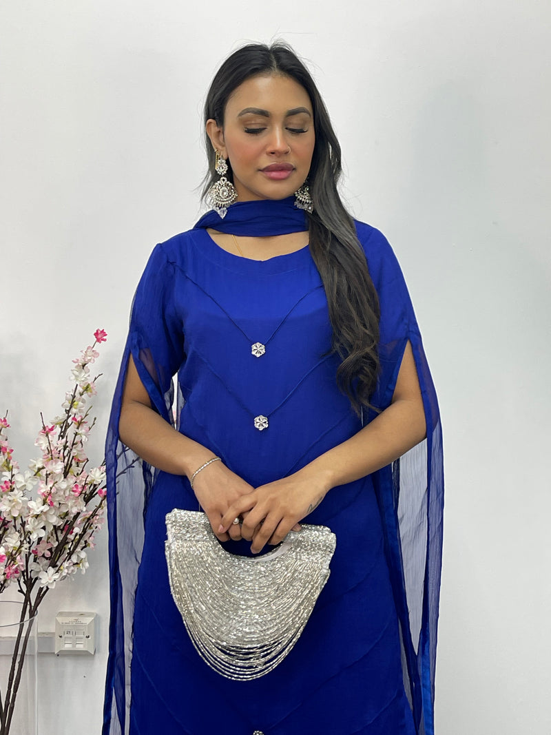 Floor Length Sleeves - Blue - T