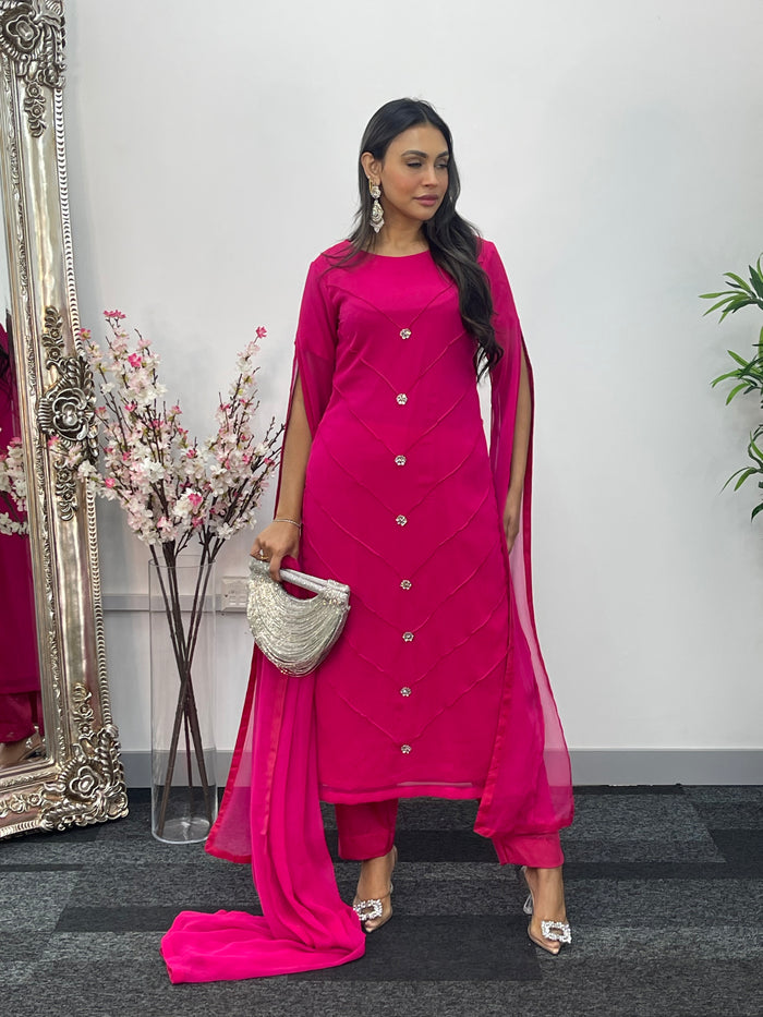 Floor Length Sleeves - Pink - T