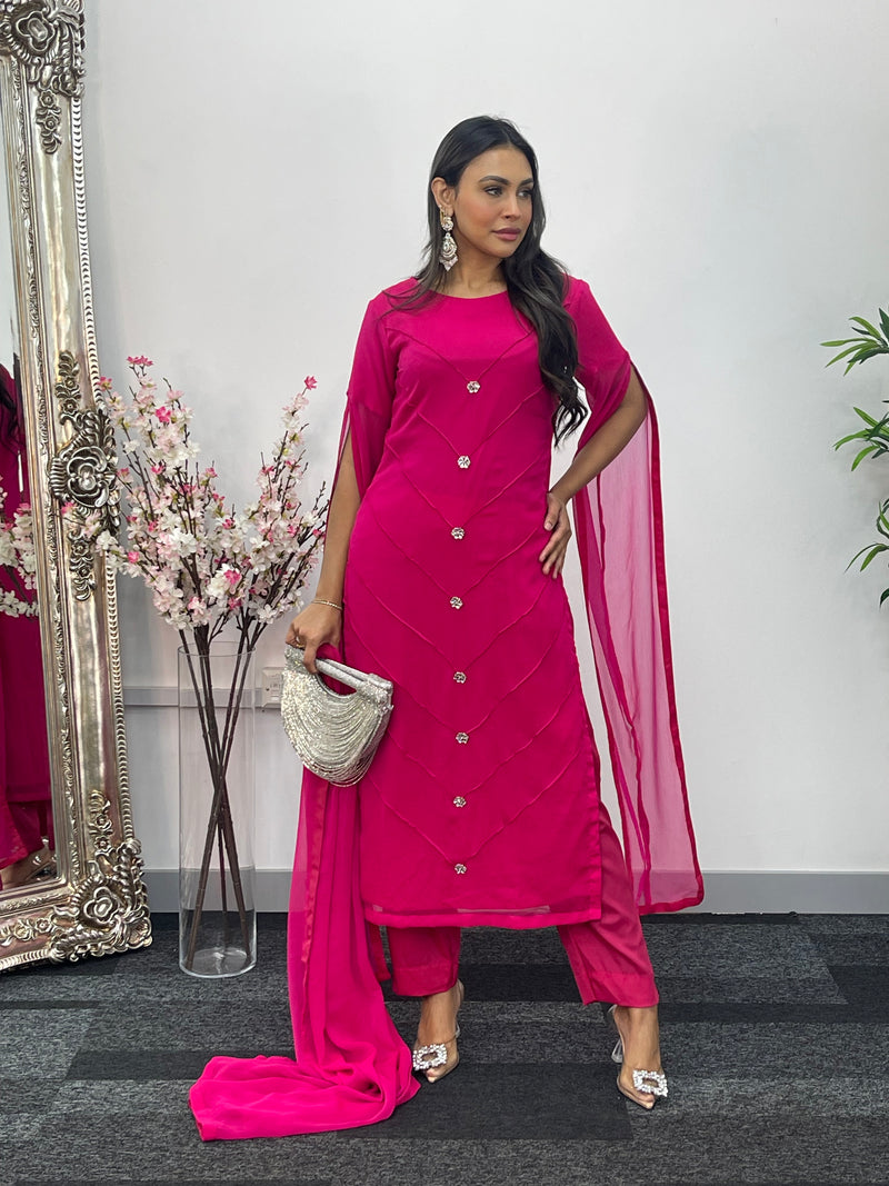 Floor Length Sleeves - Pink - T