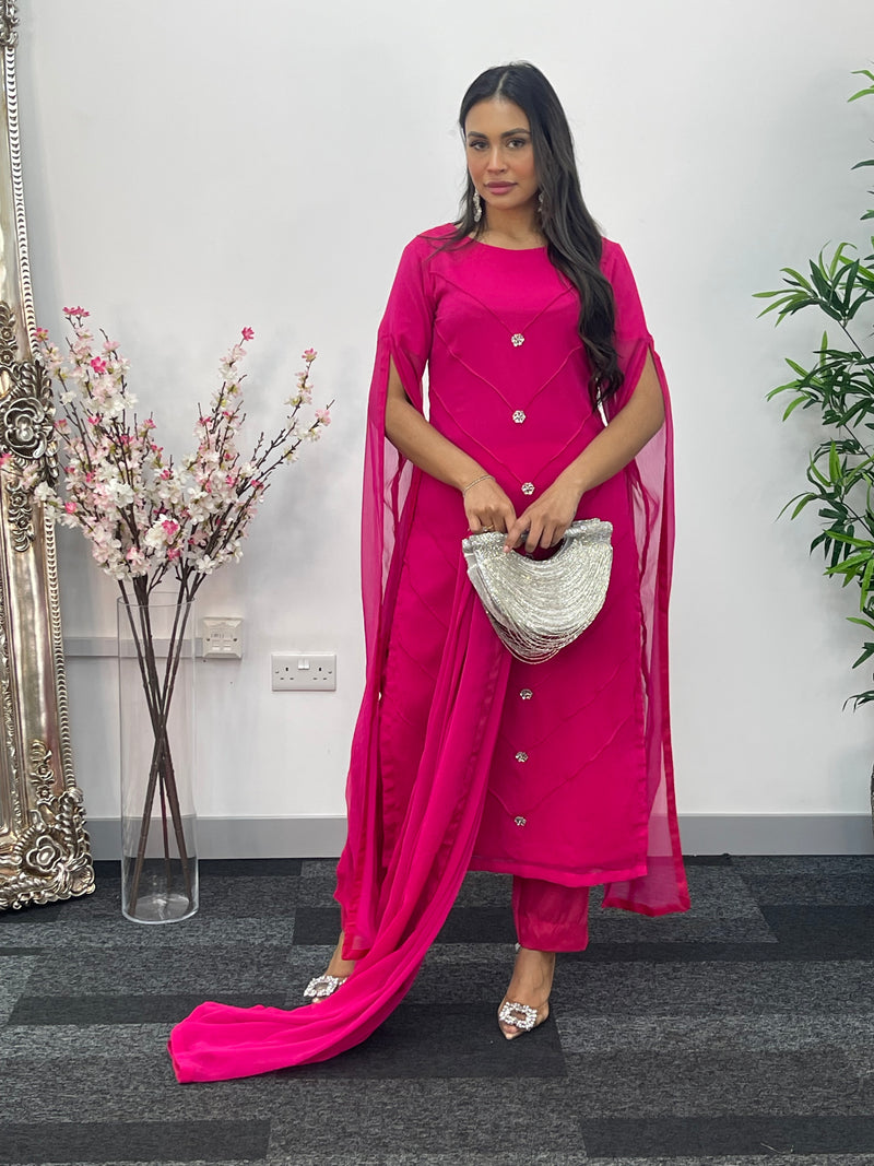 Floor Length Sleeves - Pink - T