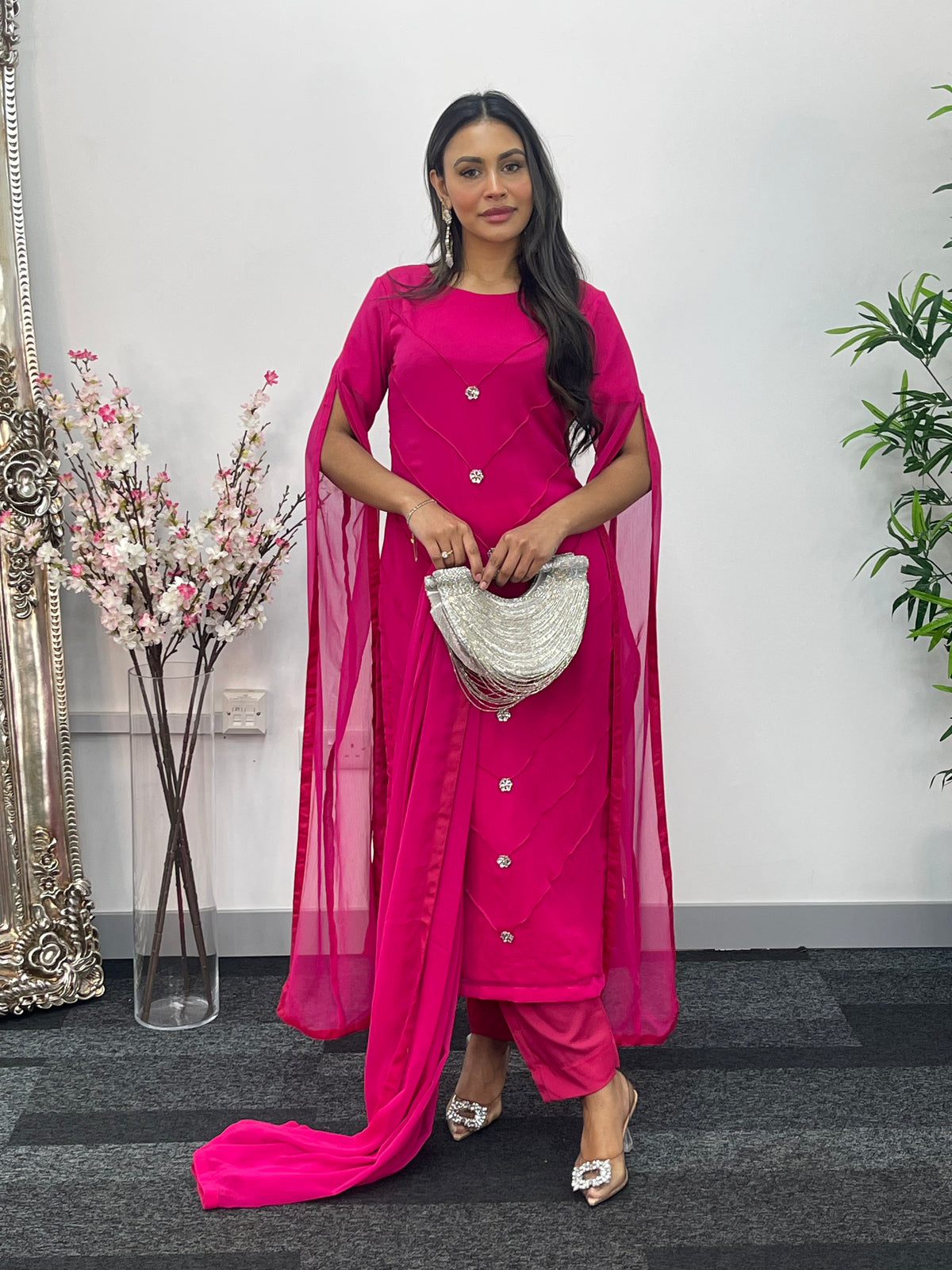 Floor Length Sleeves - Pink - T