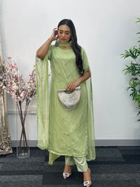 Floor Length Sleeves - Green