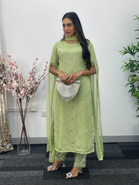 Floor Length Sleeves - Green