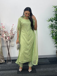Floor Length Sleeves - Green