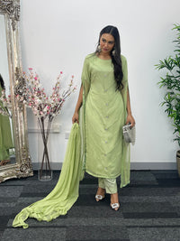 Floor Length Sleeves - Green