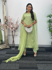 Floor Length Sleeves - Green