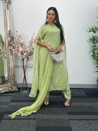 Floor Length Sleeves - Green