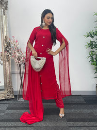 Floor Length Sleeves - Red - T