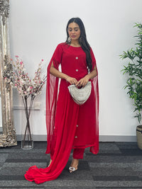 Floor Length Sleeves - Red - T