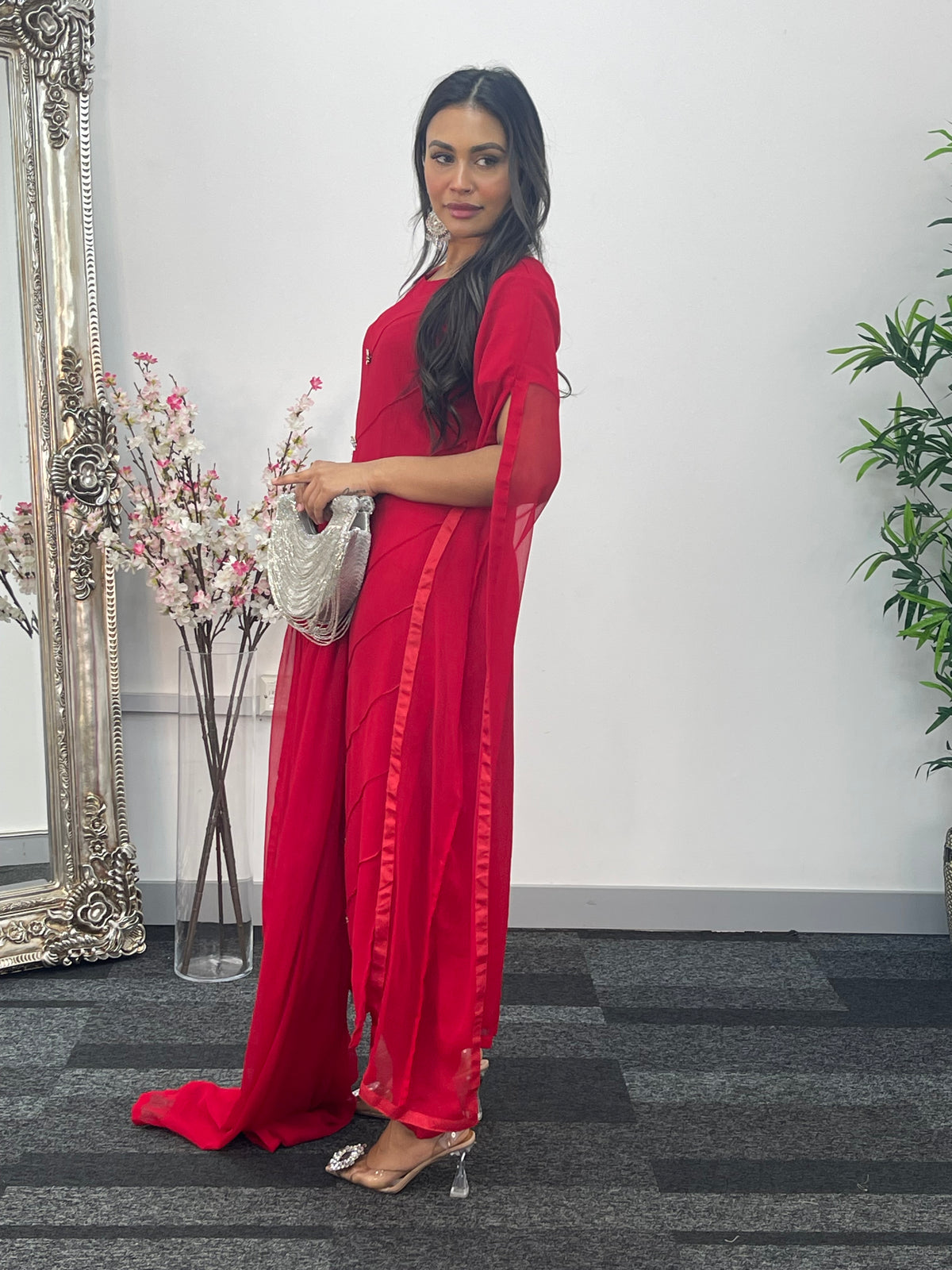 Floor Length Sleeves - Red - T