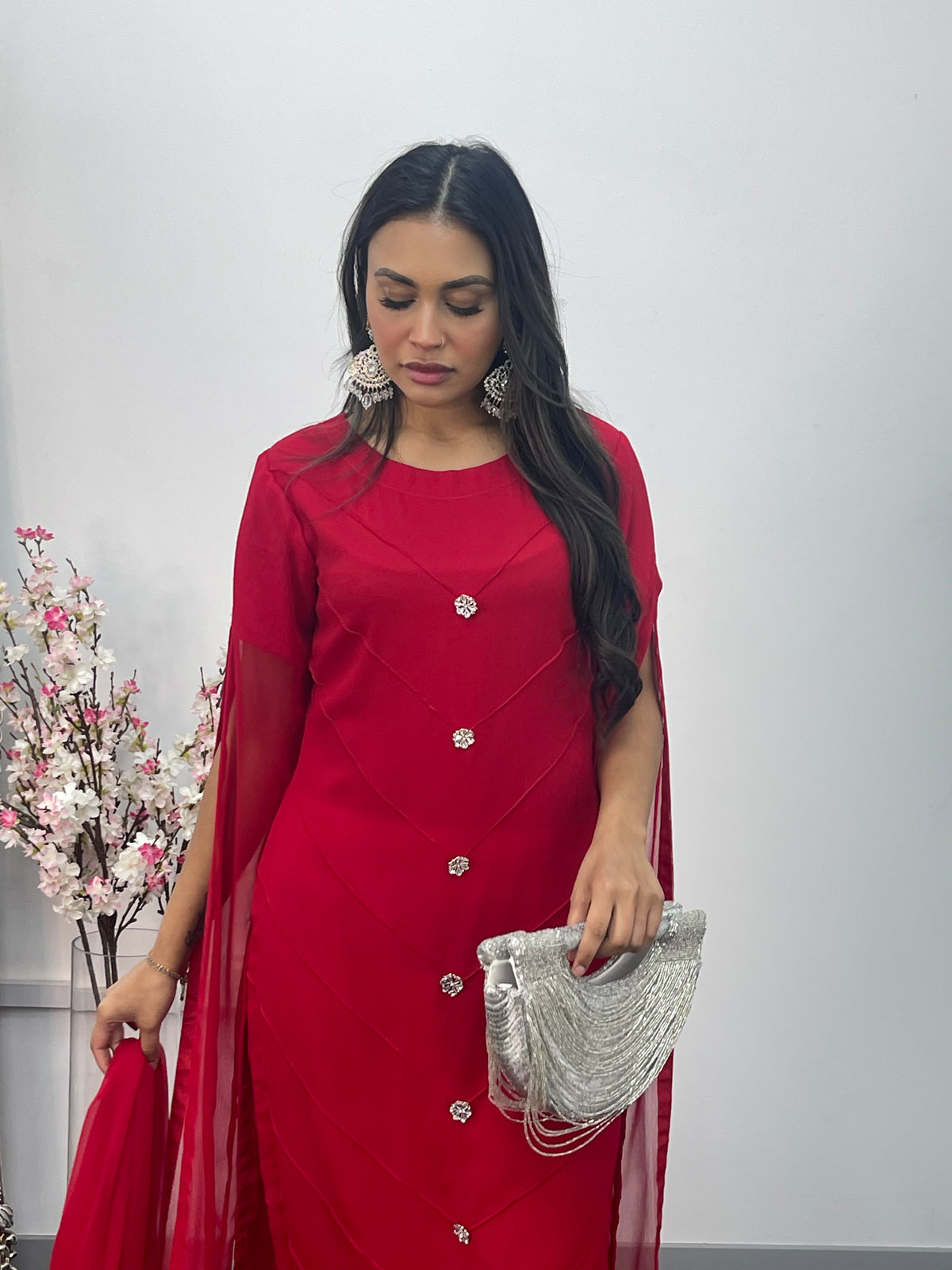 Floor Length Sleeves - Red - T