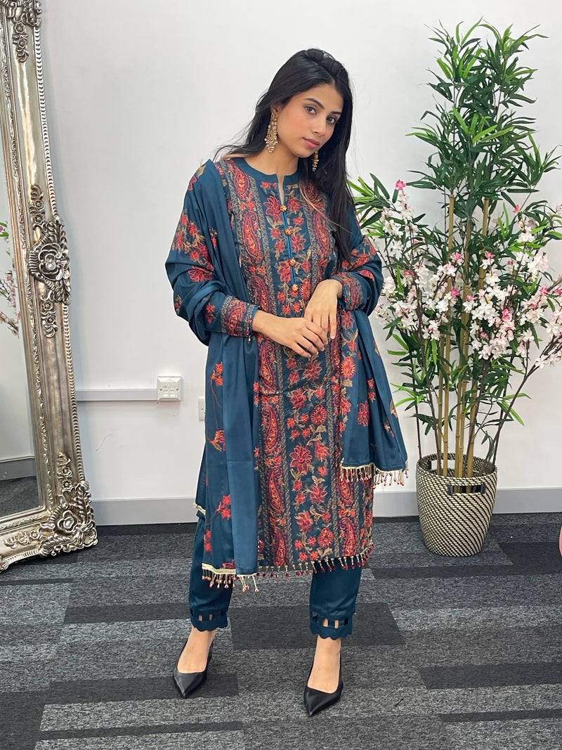 Teal Bareeze Karandi - AE