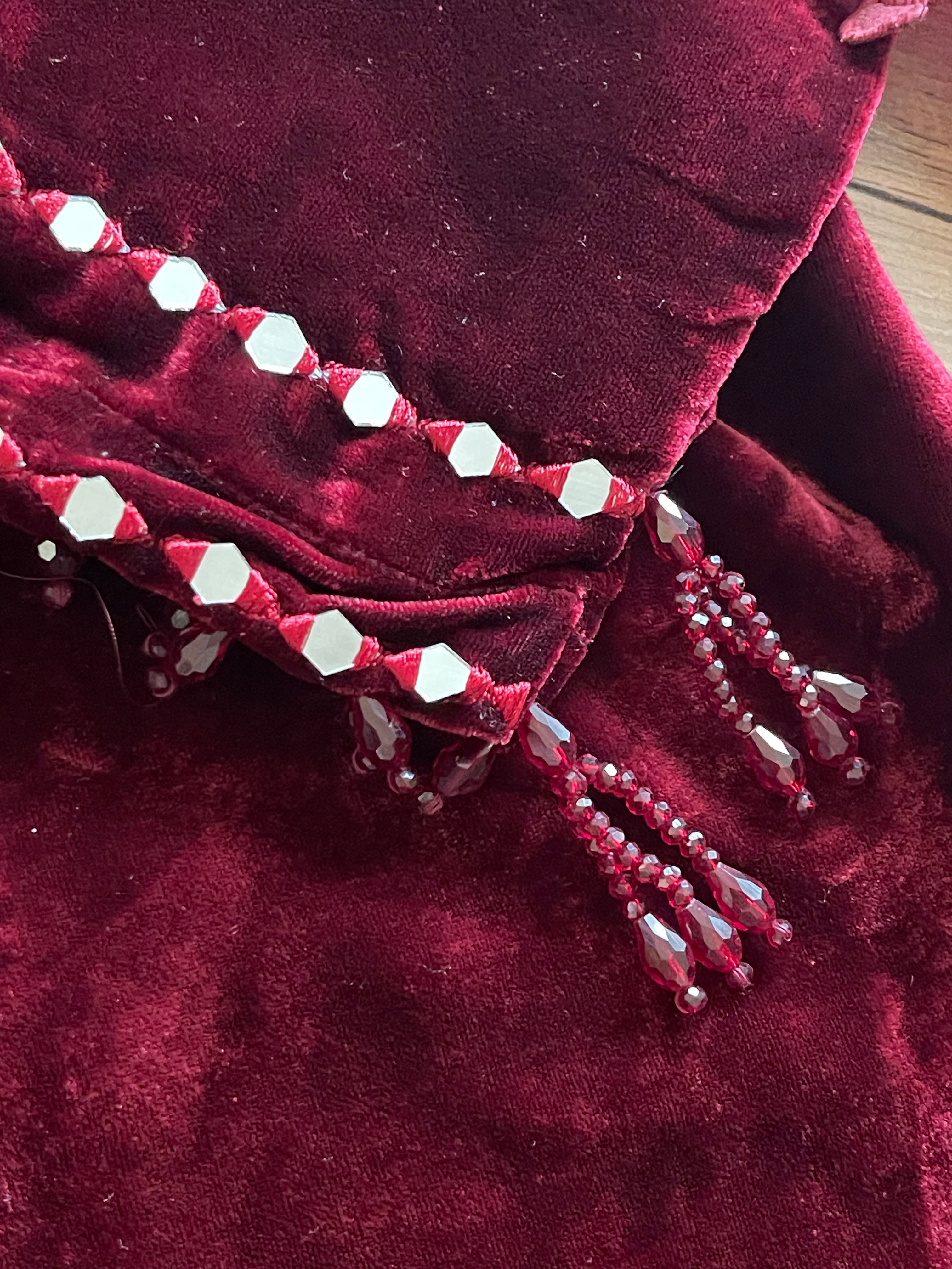 “Wine B” Sheesha X Velvet Maroon Plachi Daman with silk dupatta winter - Rang de Boutique