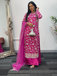 Rose Crush Maxi - Hot Pink cutdana - D