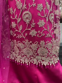 Rose Crush Maxi - Hot Pink cutdana - D