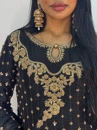 Parwana - Black- Cutdana