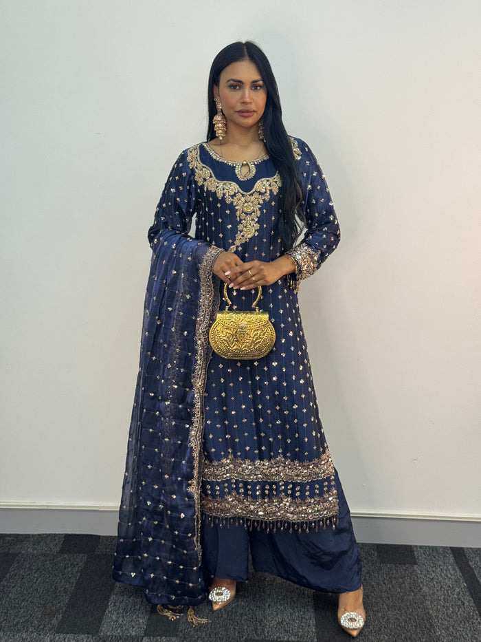 Parwana - Blue - Cutdana